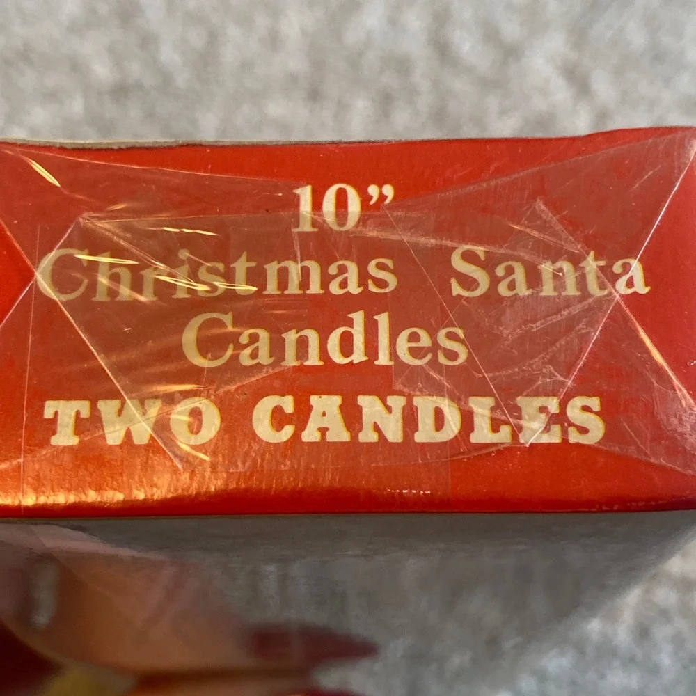 Vintage 1989 YDC Christmas Santa Candles 10 Inch Taper Set of 2 New‎ In Box